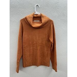 Norm Thompson Womens Sweater Size Large Orange Long Sleeve Turtleneck Super Soft